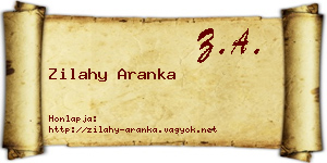 Zilahy Aranka névjegykártya